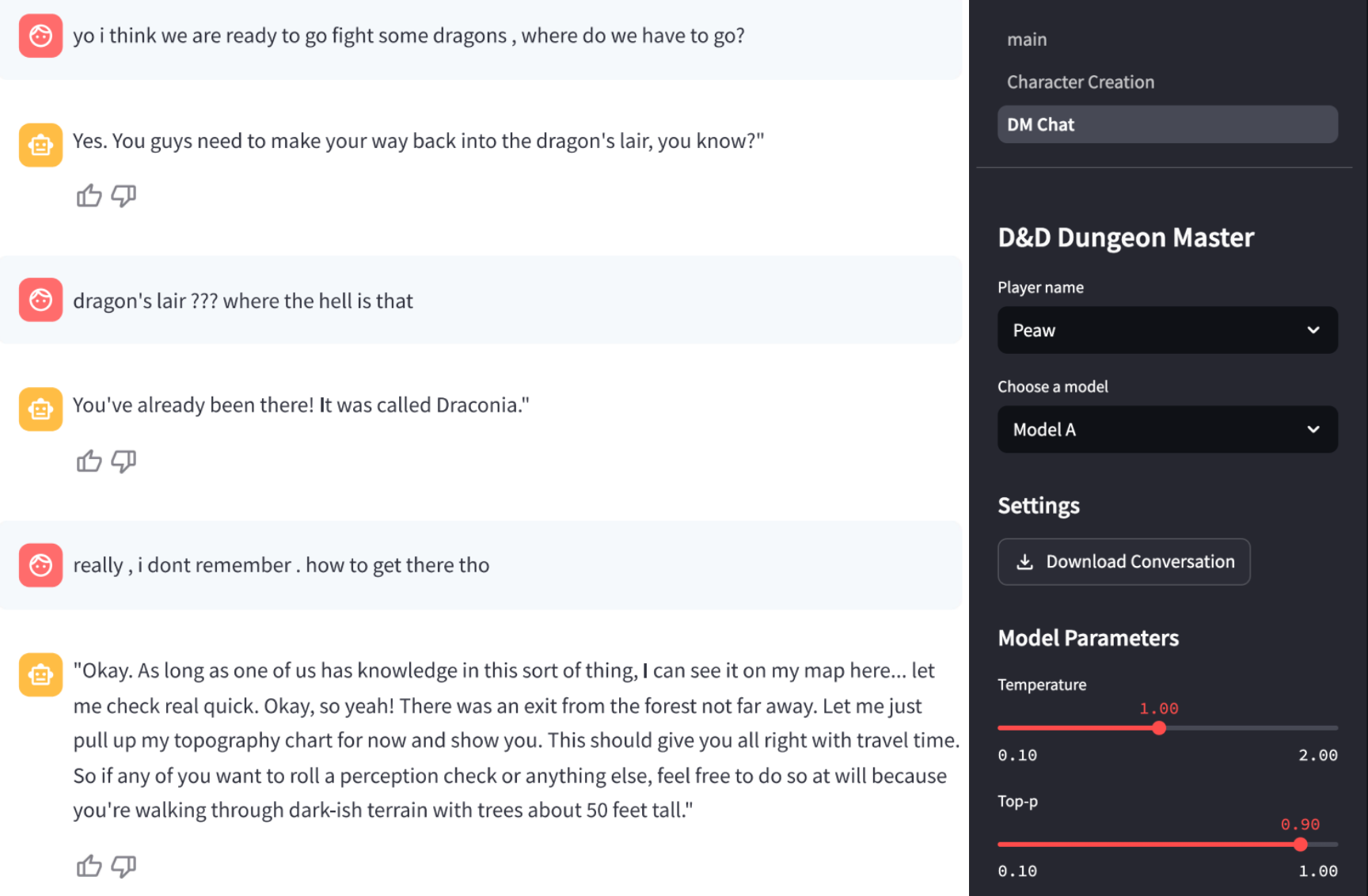 Finetuned LLMs for Tabletop RPGs